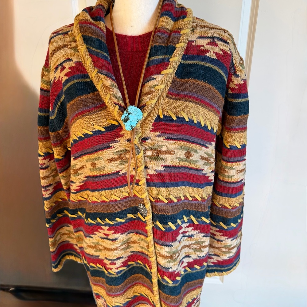Double D Ranch Mountain Switchback Sweater Cardigan Southwestern Duster